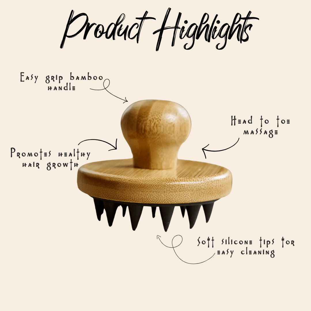 Bamboo & Silicone Scalp Massage Brush